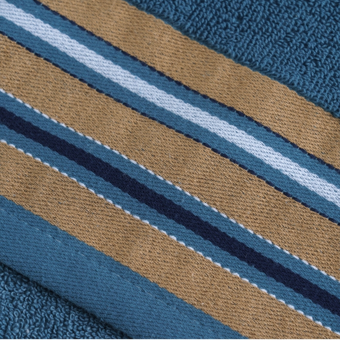 91家纺网 家纺一手货源 找家纺 朴尔2024新款全棉32股彩格条系列毛巾浴巾 70*140浴巾—墨绿色