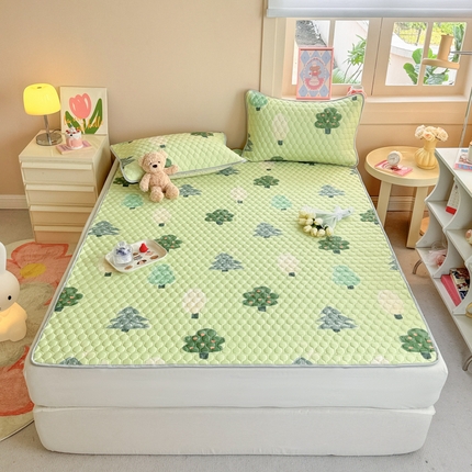 91家纺网 家纺一手货源 找家纺 简宜家居（朝初家纺） 2025新款凉感丝平铺席 元气森林-绿