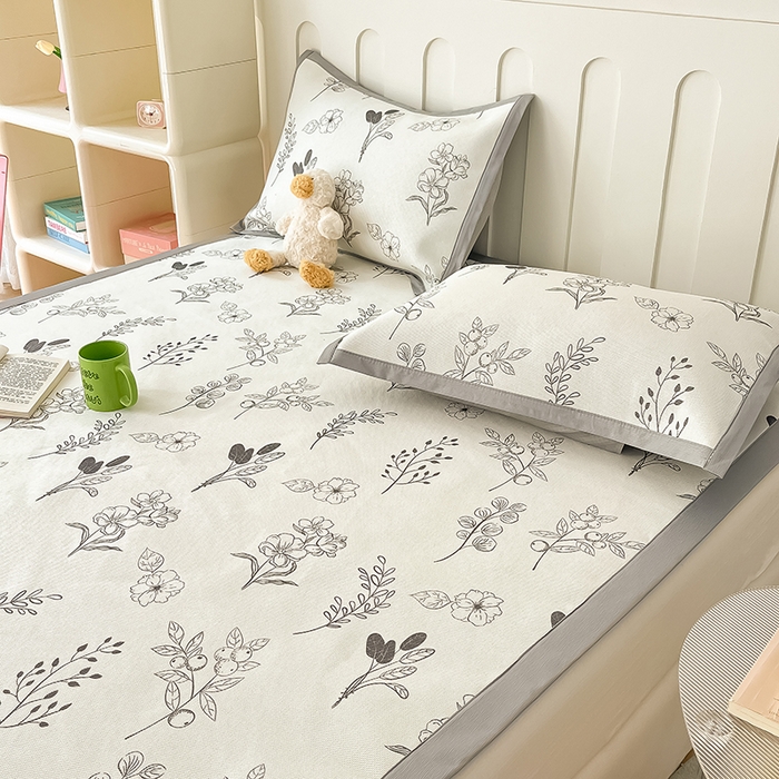 91家纺网 家纺一手货源 找家纺 安哆啦家纺 安哆啦家纺 2024新款A类冰藤印花凉席 空墨-凉席款