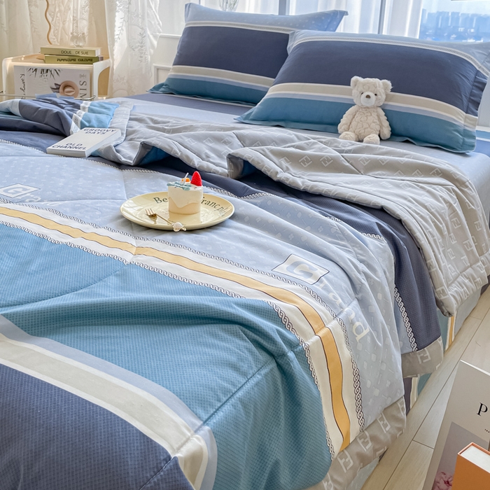 91家纺网 家纺一手货源 找家纺 菲梵家纺 2025春夏新品A类全棉喷气印花夏被 被子被芯 格兰德