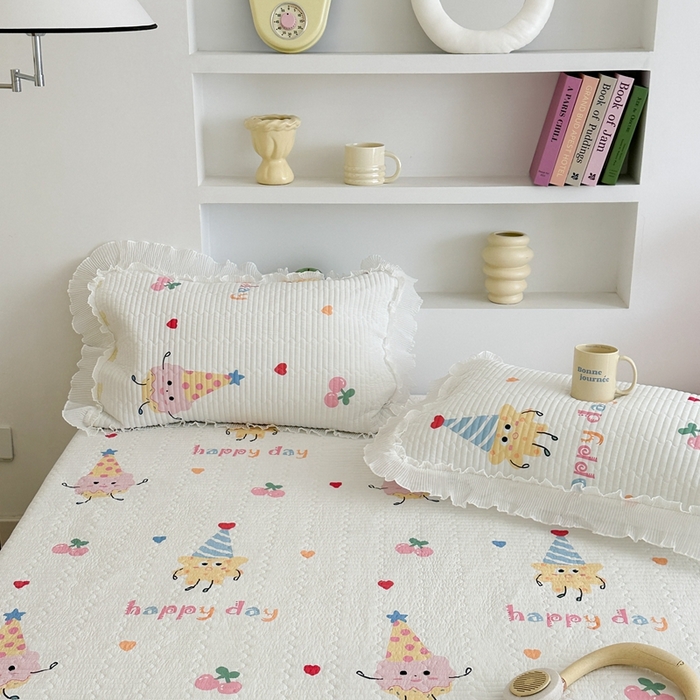 91家纺网 家纺一手货源 找家纺 昔可家纺 2024新款凉感冰皮床盖和同款夏被 樱桃曲奇