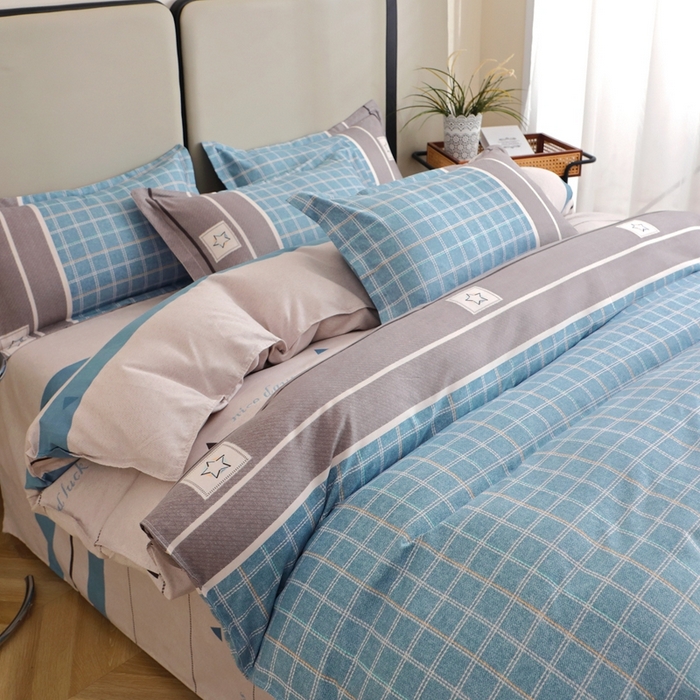 91家纺网 家纺一手货源 找家纺 北部居 2025新款加厚化纤单被套 随心所想-蓝