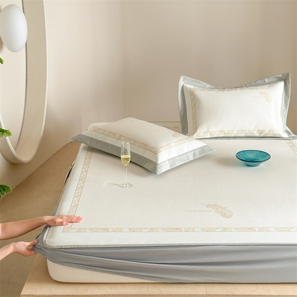 91家纺网 家纺一手货源 找家纺 （总）甜梦 2025新款简欧大板凉感品质7A抗菌防螨印花养生冰丝席系列