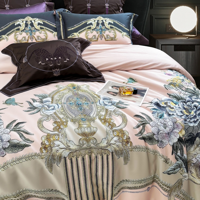 91家纺网 家纺一手货源 找家纺 （总）至爱今生 2024新款100支全棉色织提花四件套 伊甸园