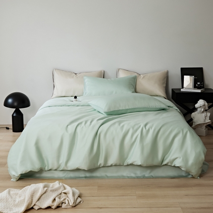 91家纺网 家纺一手货源 找家纺 （总）EH 2024新款初夏LF60支天丝双拼色四件套系列