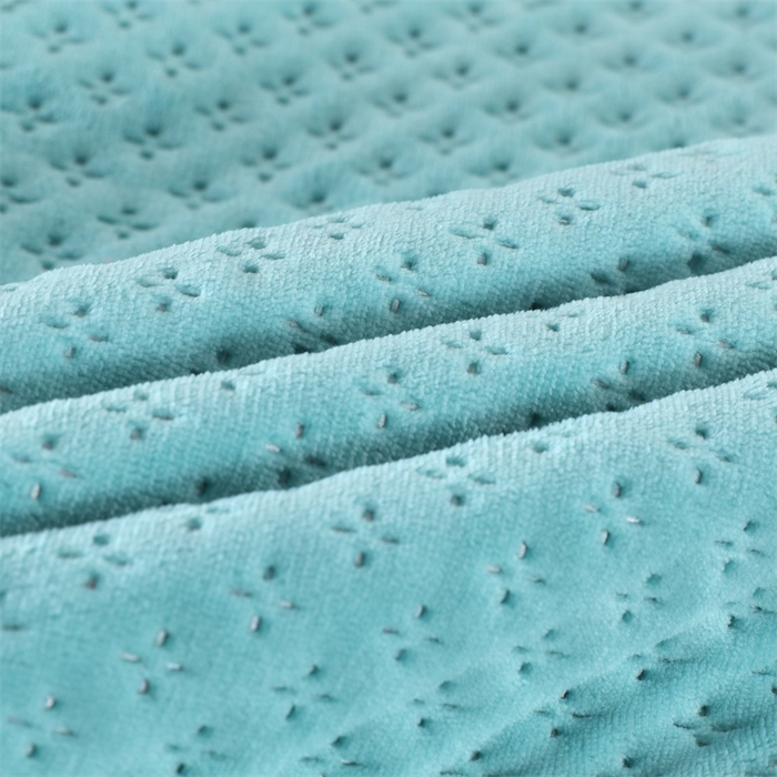 91家纺网 家纺一手货源 找家纺 芸锦豪 2024新款牛奶绒华夫格床盖 绿色