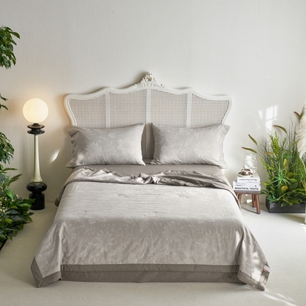 91家纺网 家纺一手货源 找家纺 （总）安莱生活 2024新款高端双层纱色织大提花夏被 馥香