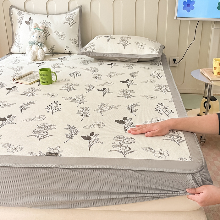 91家纺网 家纺一手货源 找家纺 安哆啦家纺 安哆啦家纺 2024新款A类冰藤印花凉席 空墨-床笠款