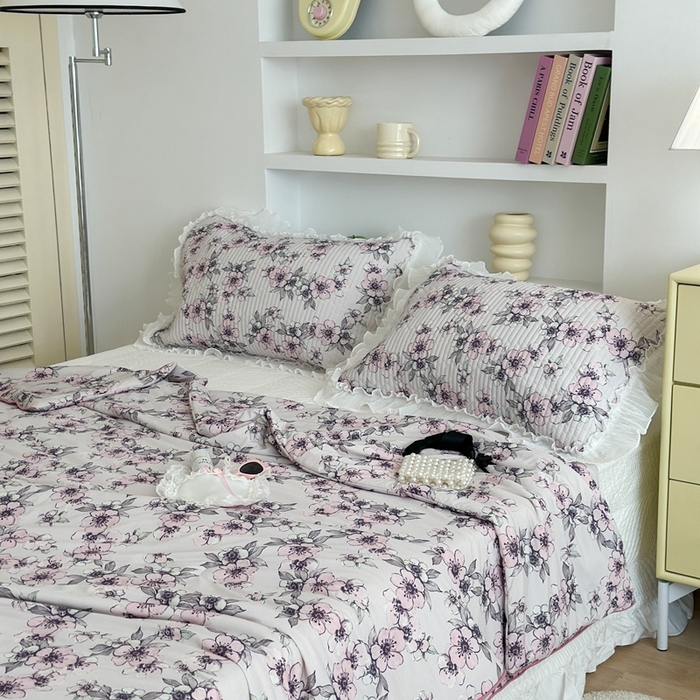 91家纺网 家纺一手货源 找家纺 （总）昔可家纺 2024新款凉感冰皮床盖和同款夏被