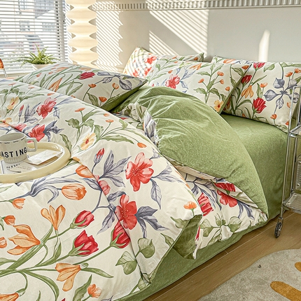 91家纺网 家纺一手货源 找家纺 （总）宇彬家纺 2024新款13372喷气全棉四件套