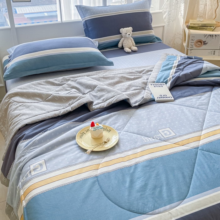 91家纺网 家纺一手货源 找家纺 菲梵家纺 2025春夏新品A类全棉喷气印花夏被 被子被芯 格兰德