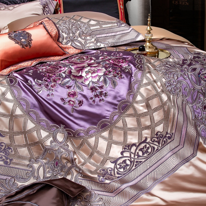 91家纺网 家纺一手货源 找家纺 （总）至爱今生 2024新款140支全棉色织提花四件套 法兰西王朝