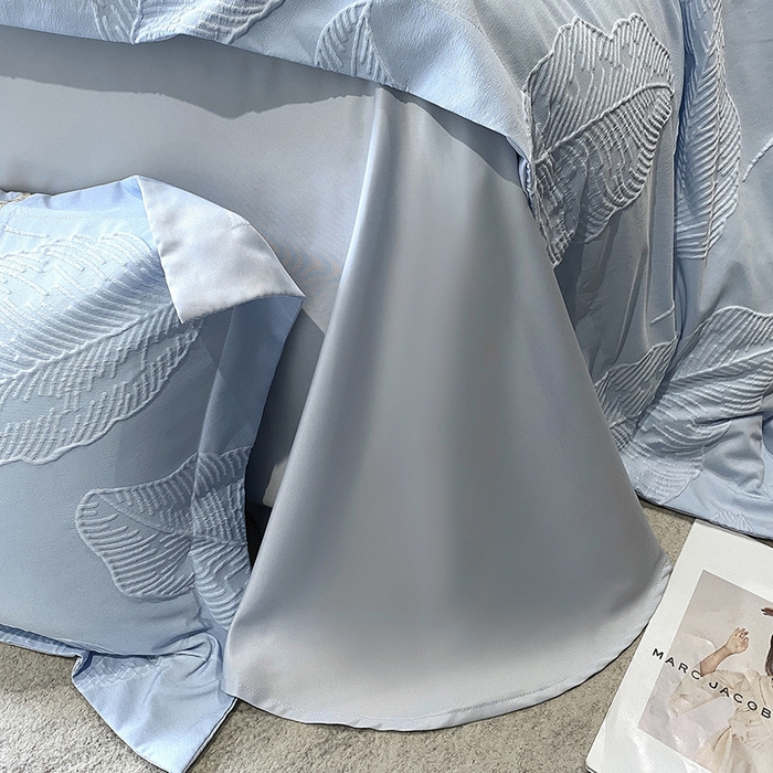 91家纺网 家纺一手货源 找家纺 优悦生活馆 2024新款新款冰丝绣花四件套-莫奈花园 莫奈花园-蓝