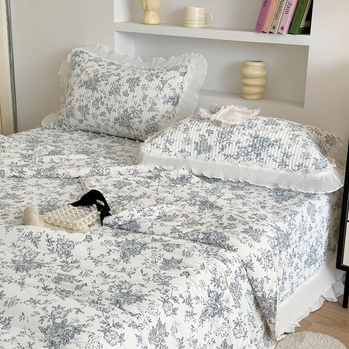 91家纺网 家纺一手货源 找家纺 昔可家纺 2024新款凉感冰皮床盖和同款夏被 庄生梦蝶