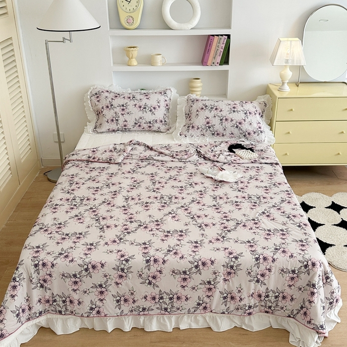 91家纺网 家纺一手货源 找家纺 （总）昔可家纺 2024新款凉感冰皮床盖和同款夏被