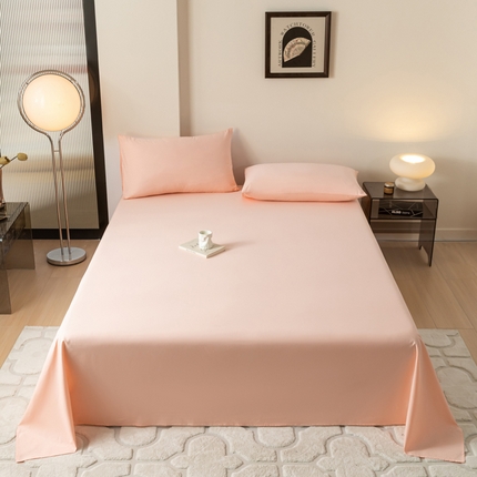 暖季 2025新款40支全棉纯色床单 柔粉