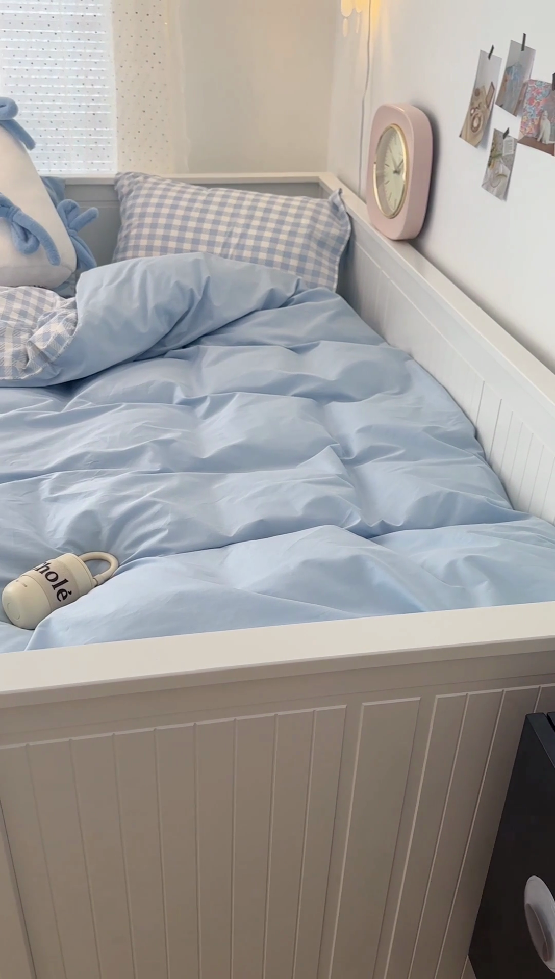 91家纺网 家纺一手货源 找家纺 昔可家纺 2024新款全棉纯色格子系列四件套 冰川蓝格