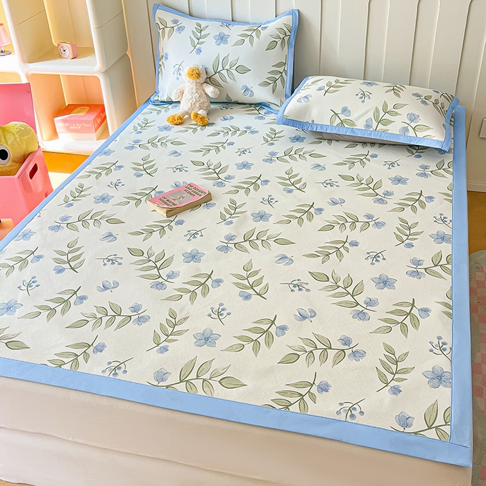 91家纺网 家纺一手货源 找家纺 安哆啦家纺 安哆啦家纺 2024新款A类冰藤印花凉席 森林来信-凉席款