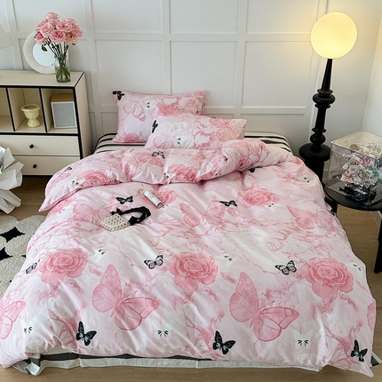 昔可家纺 2024新款亲肤舒适晕染四件套--蝴蝶系列 晕染花蝴蝶