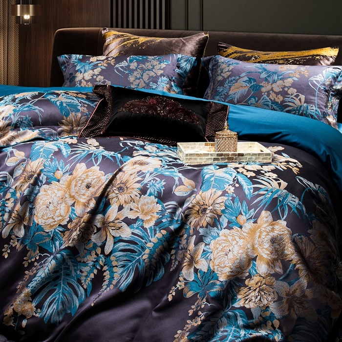 91家纺网 家纺一手货源 找家纺 （总）至爱今生 2024新款100支全棉色织提花四件套 菲拉格庄园