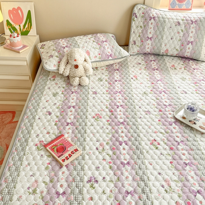 91家纺网 家纺一手货源 找家纺 简宜家居（朝初家纺） 2025新款凉感丝平铺席 紫藤花花