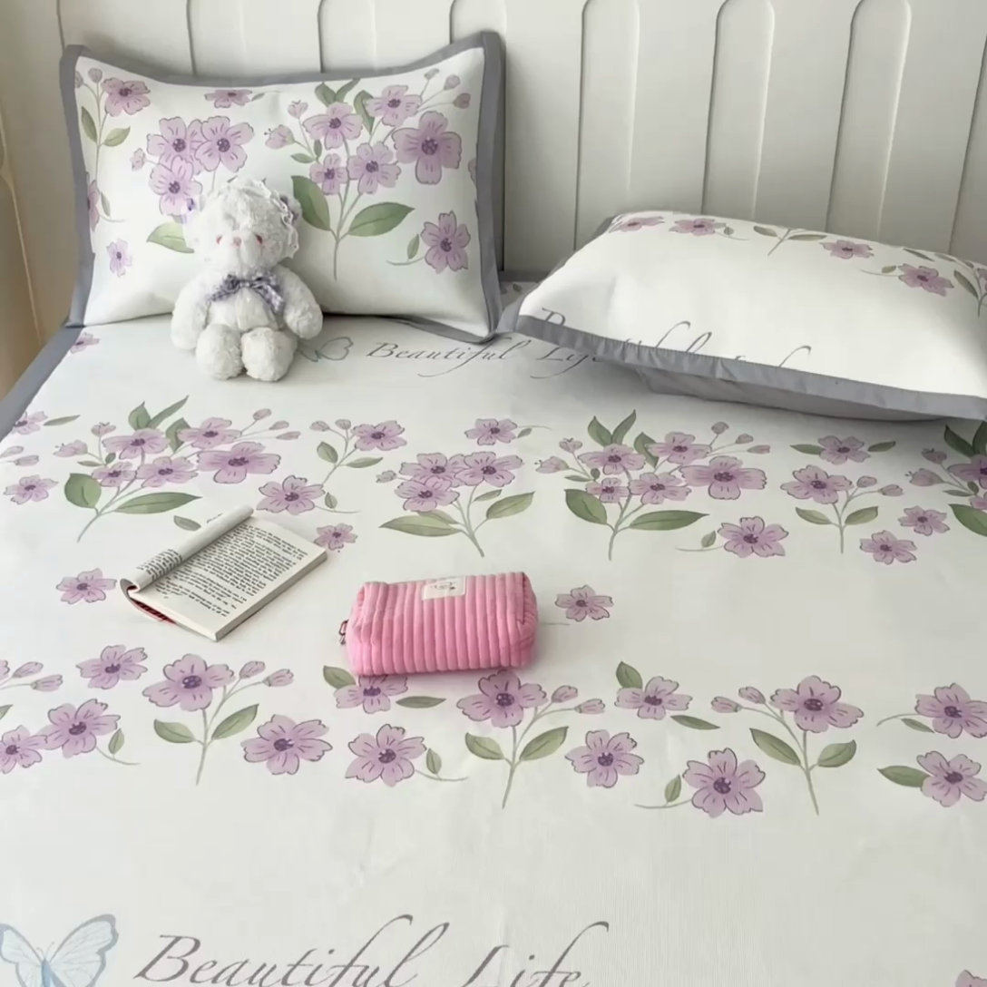 91家纺网 家纺一手货源 找家纺 安哆啦家纺 安哆啦家纺 2024新款A类冰藤印花凉席 浪漫花语-凉席款