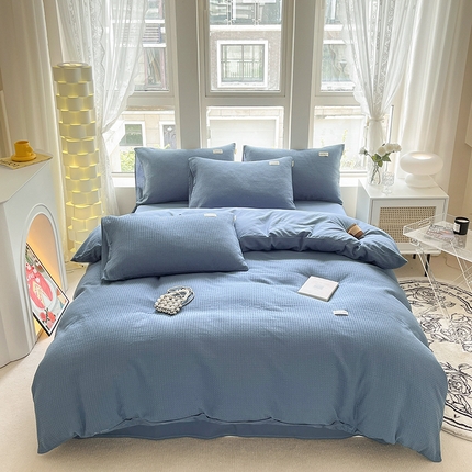 2024沐辰家居-华夫格系列套件 牛仔蓝