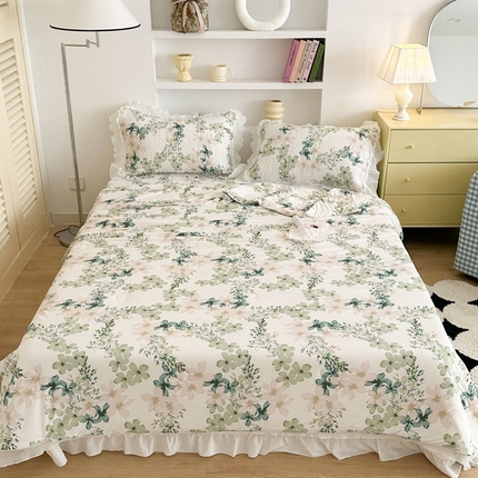 91家纺网 家纺一手货源 找家纺 （总）昔可家纺 2024新款凉感冰皮床盖和同款夏被