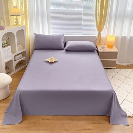 91家纺网 家纺一手货源 找家纺 暖季 2025新款40支全棉纯色床单 罗兰紫