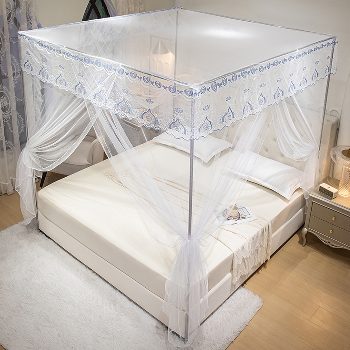 91家纺网 家纺一手货源 找家纺 千逸虹 2024年新款宫廷款落地蚊帐 白色