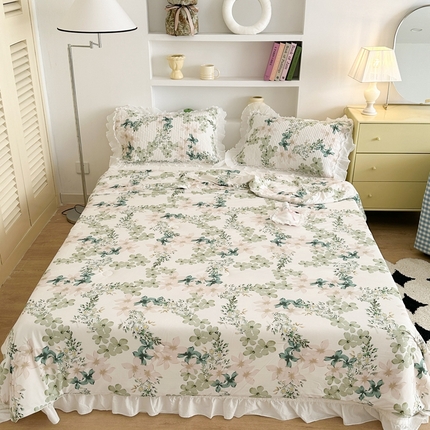 昔可家纺 2024新款凉感冰皮床盖和同款夏被 青山如黛