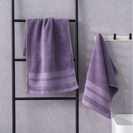 2024新款全棉32股小棱形系列毛巾浴巾 35*75毛巾深紫色