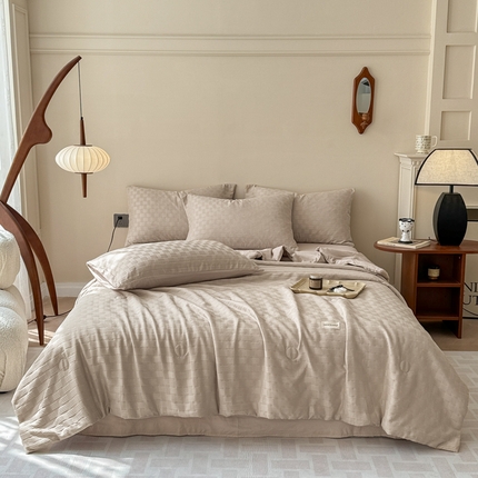 91家纺网 家纺一手货源 找家纺 （总）2024沐辰家居-新款泡泡纱A类大豆纤维夏被四件套