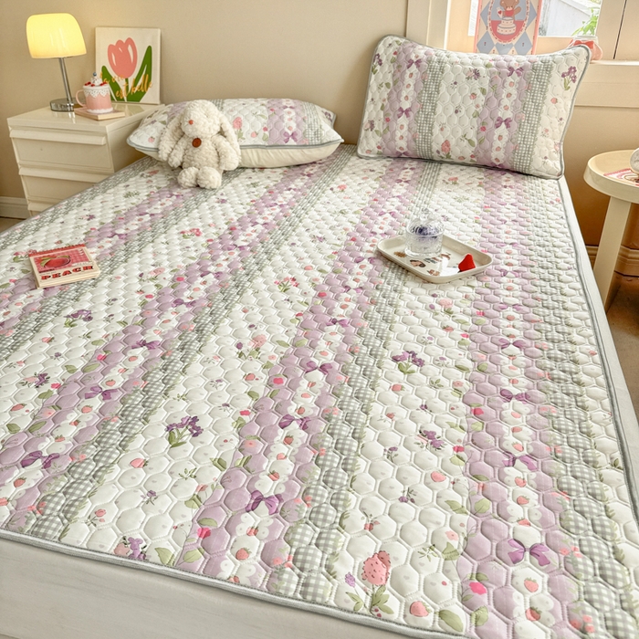 91家纺网 家纺一手货源 找家纺 简宜家居（朝初家纺） 2025新款凉感丝平铺席 紫藤花花