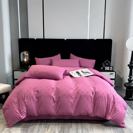 91家纺网 家纺一手货源 找家纺 大米家居 2024年新款轻奢大牌风压花水洗棉磨毛四件套 罗意威-豆沙