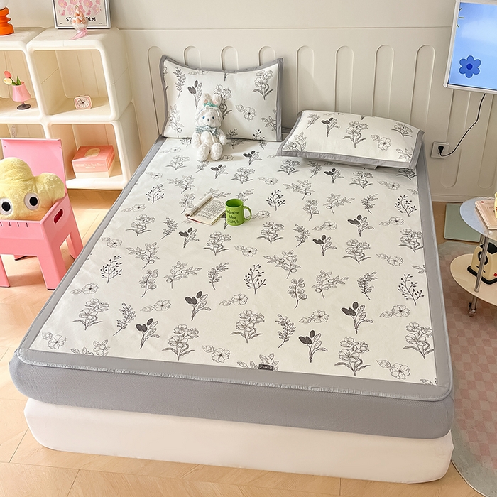 91家纺网 家纺一手货源 找家纺 安哆啦家纺 安哆啦家纺 2024新款A类冰藤印花凉席 空墨-床笠款