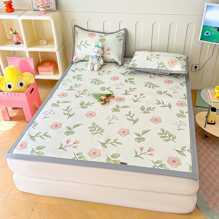 91家纺网 家纺一手货源 找家纺 安哆啦家纺 安哆啦家纺 2024新款A类冰藤印花凉席 花丛间-凉席款