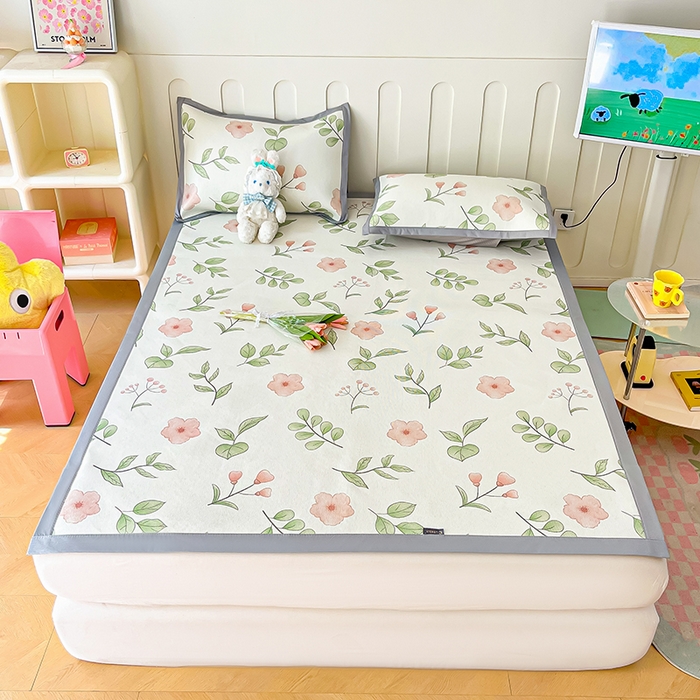 91家纺网 家纺一手货源 找家纺 安哆啦家纺 安哆啦家纺 2024新款A类冰藤印花凉席 花丛间-凉席款