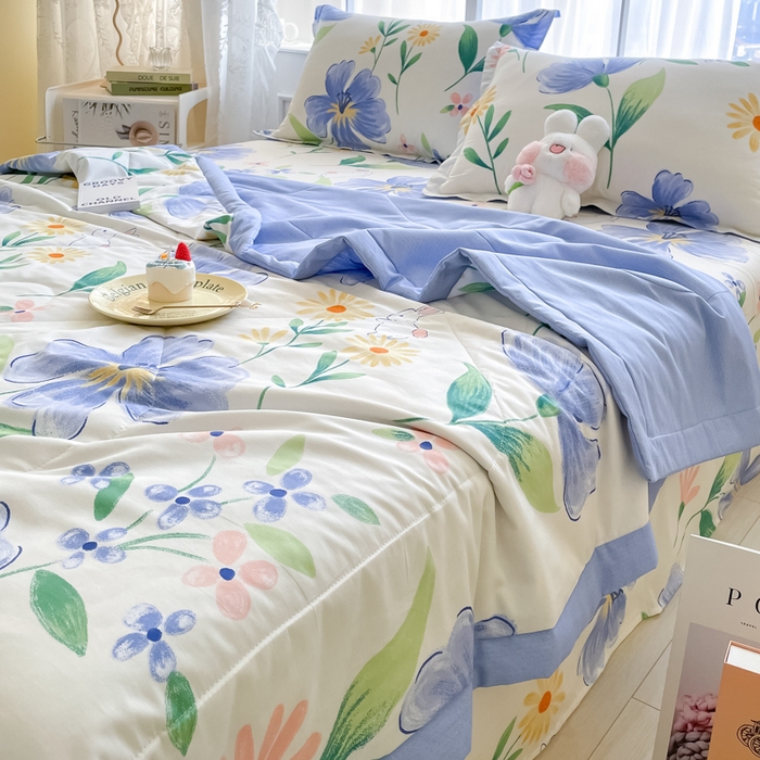 91家纺网 家纺一手货源 找家纺 菲梵家纺 2025春夏新品A类全棉喷气印花夏被 被子被芯 爱恋