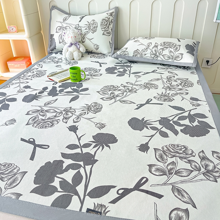 91家纺网 家纺一手货源 找家纺 安哆啦家纺 安哆啦家纺 2024新款A类冰藤印花凉席 花上枝-凉席款