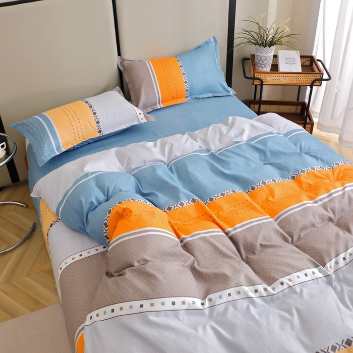 91家纺网 家纺一手货源 找家纺 北部居 2025新款加厚化纤四件套  暮春品调