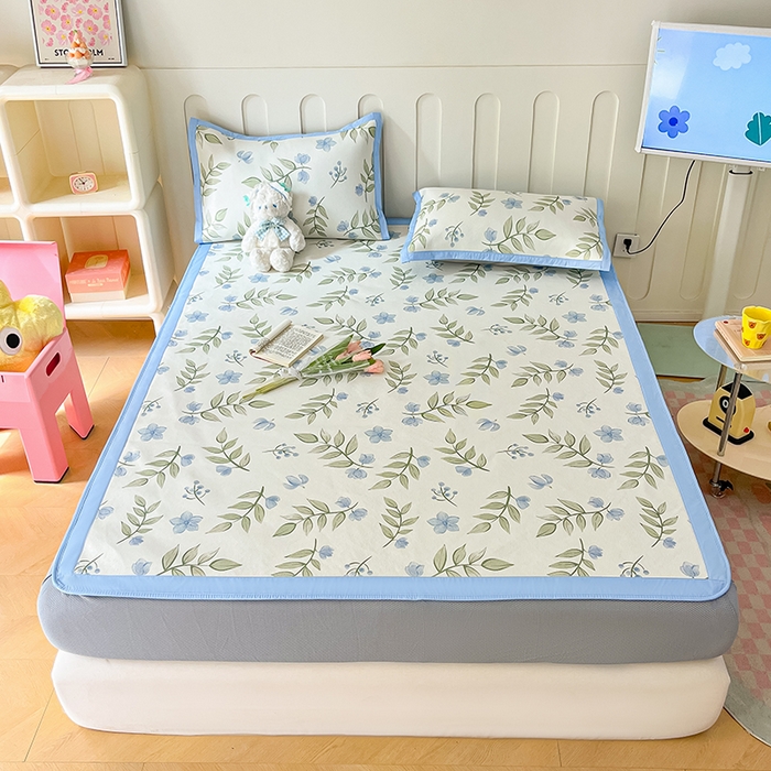 91家纺网 家纺一手货源 找家纺 安哆啦家纺 安哆啦家纺 2024新款A类冰藤印花凉席 森林来信-床笠款