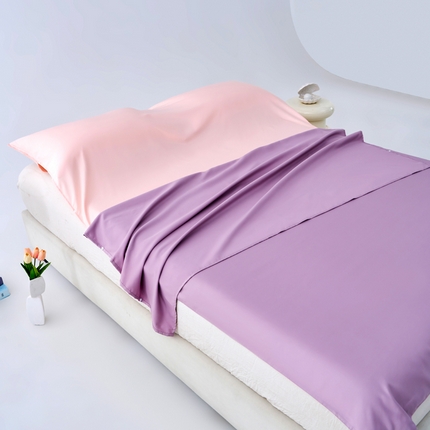 爱旅生活 2024新款水洗棉纯色旅行睡袋 睡袋-浅紫+粉
