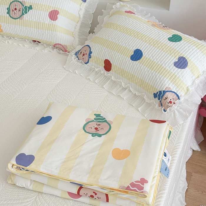 91家纺网 家纺一手货源 找家纺 昔可家纺 2024新款凉感冰皮床盖和同款夏被 淘气元宝