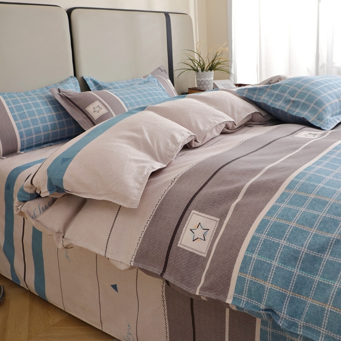 91家纺网 家纺一手货源 找家纺 北部居 2025新款加厚化纤单被套 随心所想-蓝