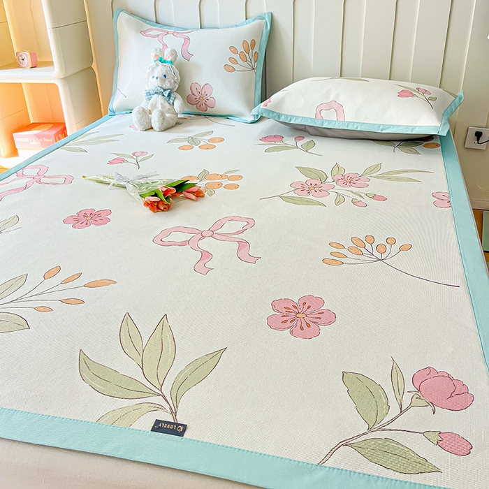 91家纺网 家纺一手货源 找家纺 安哆啦家纺 安哆啦家纺 2024新款A类冰藤印花凉席 蝶恋花-凉席款