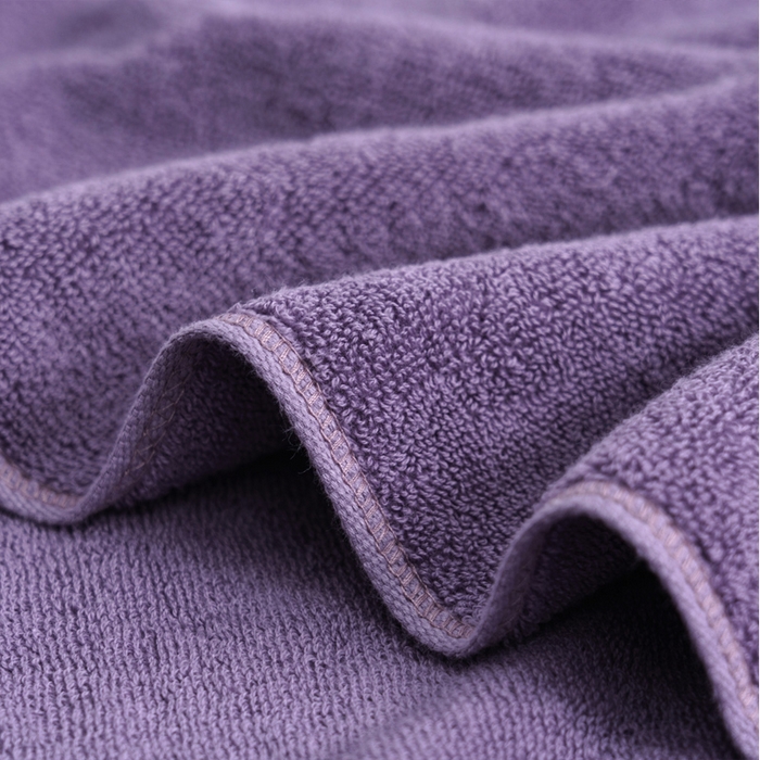 91家纺网 家纺一手货源 找家纺 朴尔2024新款全棉32股小棱形系列毛巾浴巾 70*140浴巾深紫色