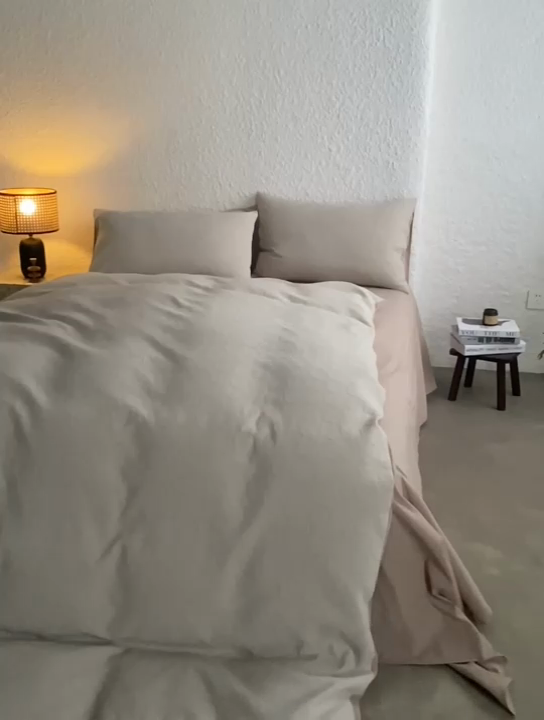 91家纺网 家纺一手货源 找家纺 安莱生活 2025新款双层纱色织提花波浪系列四件套 斜纹波浪 斜纹波浪-卡其