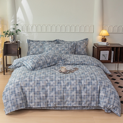 91家纺网 家纺一手货源 找家纺 （总1）喜四方 2024新款全棉磨毛全棉印花四件套