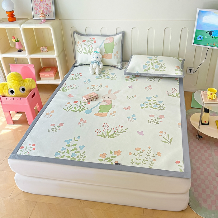 91家纺网 家纺一手货源 找家纺 安哆啦家纺 安哆啦家纺 2024新款A类冰藤印花凉席 田园里-凉席款